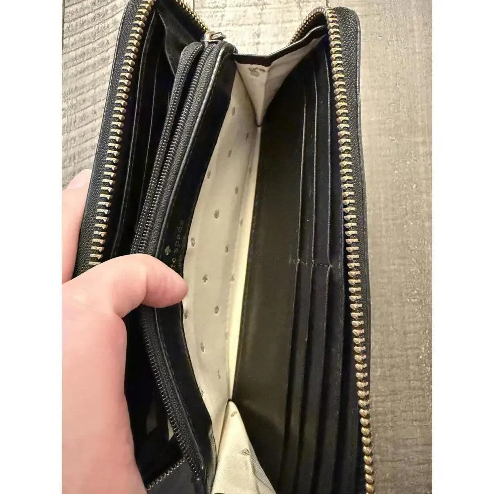 Kate Spade bow wallet 100% cow leather
